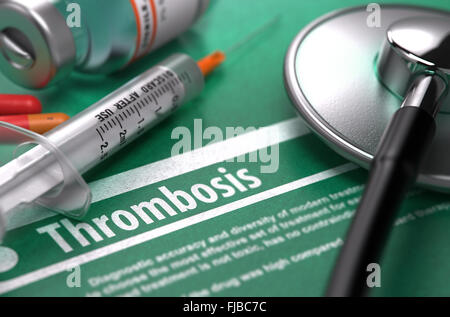 Diagnosi - Trombosi. Concetto medico. Foto Stock
