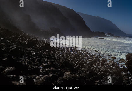 Costa in El Golfo Valle, El Hierro, Isole canarie, Spagna, Europa Foto Stock