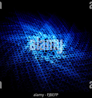 Magica blu stella brillante sulla griglia, abstract background di Fractal Foto Stock