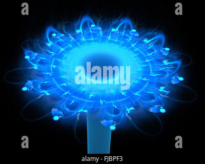 Generata da computer sfondo astratto, forma di fiore, il buco nero Foto Stock
