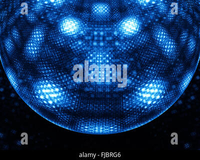 Sfera blu oggetto, generato dal computer sfondo astratto Foto Stock