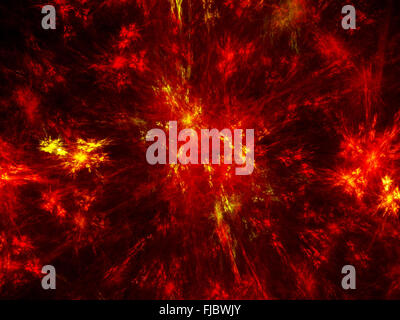 Armageddon; fiamme caotica nello spazio; generati da computer sfondo astratto Foto Stock