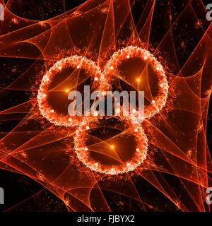 Red abstract oggetto incandescente, computer sfondo generato Foto Stock