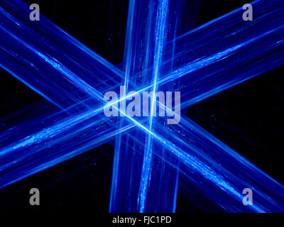 Incandescente linee nello spazio, incontro concetto, generato dal computer sfondo astratto Foto Stock