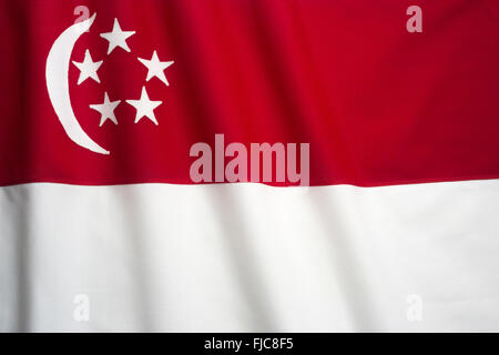 Bandiera di Singapore realizzato in cotone cucito BUNTING Foto Stock
