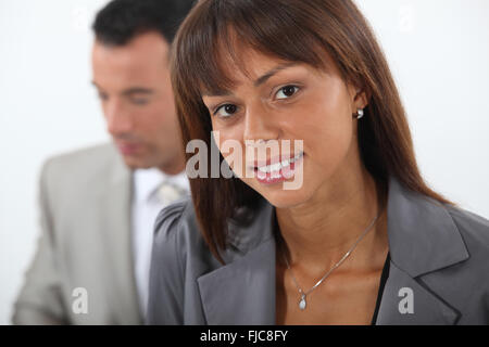 Close-up della giovane coppia di business Foto Stock