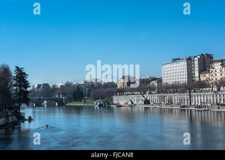 Il Po a Torino, Italia Foto Stock