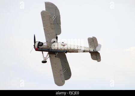 G-AVJH (LS326), un Fairey Swordfish II gestito dalla Royal Navy volo storico, durante la sua visualizzazione a East Fortune nel 2013. Foto Stock