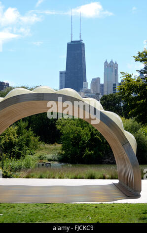 Padiglione presso la natura Boardwalk in Lincoln Park Zoo, Chicago, Illinois Foto Stock