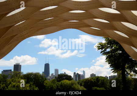 Padiglione presso la natura Boardwalk in Lincoln Park Zoo, Chicago, Illinois Foto Stock