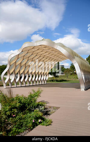 Padiglione presso la natura Boardwalk in Lincoln Park Zoo, Chicago, Illinois Foto Stock