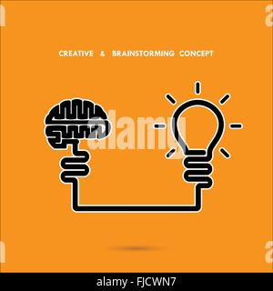 Brainstorming creativi concetto ,l'impresa e l'istruzione idea, innovazione e soluzione creative design, illustrazione vettoriale Illustrazione Vettoriale