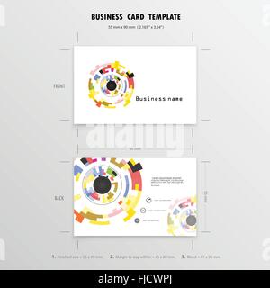 Abstract Creative Business Cards Design modello. Nome simbolo di carte. Dimensioni 55 mm x 90 mm (i 2.165 in x 3,54 in).illustrazione vettoriale Illustrazione Vettoriale