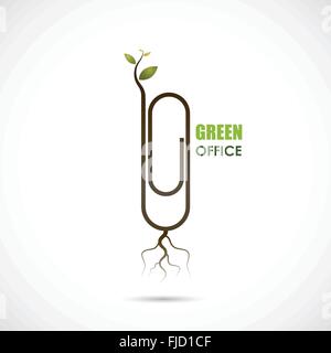 Creative graffetta logo design. Salvare il mondo e Go Green Concept.Green office design.Business e il concetto di istruzione. Illustrazione Vettoriale