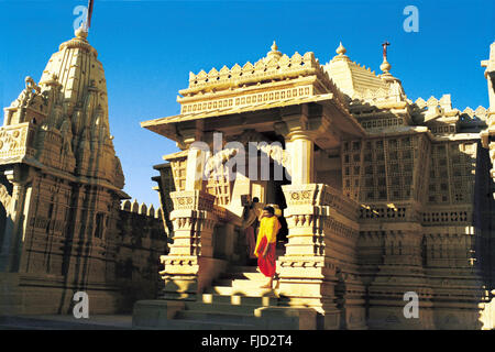 Lodurva tempio Jain, jaisalmer, Rajasthan, India, Asia Foto Stock