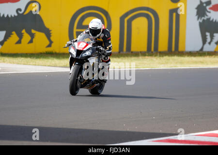 Misano Adriatico, Italia - 21 Giugno 2015: KAWASAKI ZX-10R del team Clasitaly, azionati da cavalli Francesco Foto Stock