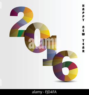Felice Anno Nuovo 2016.Colorata greeting card design.illustrazione vettoriale per vacanza design. Parte poster, biglietto di auguri Illustrazione Vettoriale