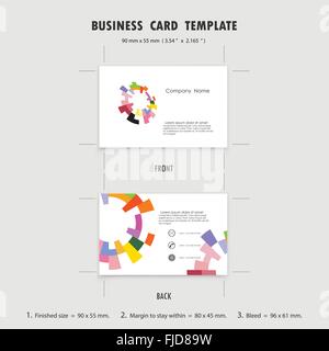 Abstract Creative Business Cards Modello di disegno, dimensione 90mmx55mm (3,54 in x i 2.165 in). Nome simbolo di carte. Illustrazione Vettoriale Illustrazione Vettoriale