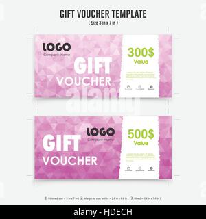 Gift Voucher di sfondo o certificato di modello di coupon con premio pulito e moderno design pattern.illustrazione vettoriale Illustrazione Vettoriale