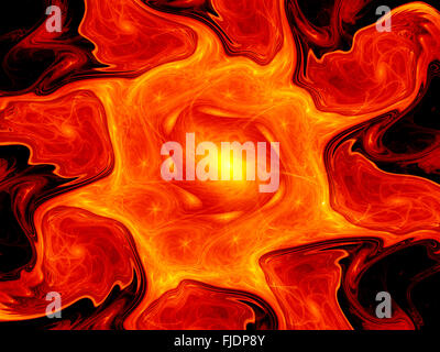 Fiery incandescente lava, generato dal computer sfondo astratto Foto Stock