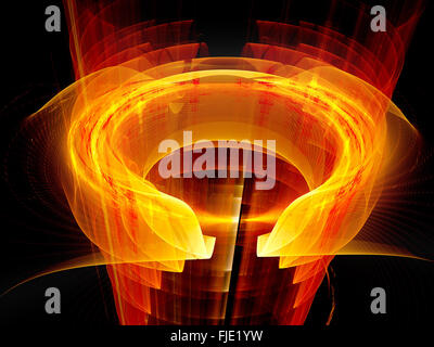 Incandescente fiery campi di plasma, nuova tecnologia, generato dal computer sfondo astratto Foto Stock