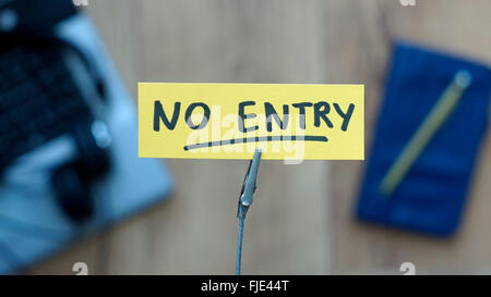 Nessuna voce scritto su un memo in ufficio Foto Stock