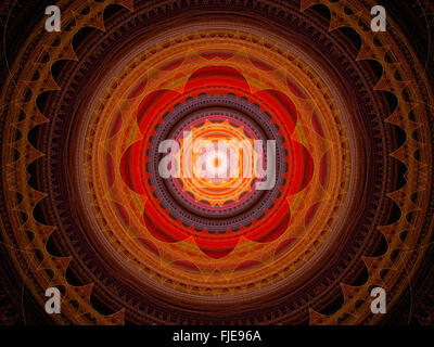 Colorato mandala frattali, generato dal computer sfondo astratto Foto Stock