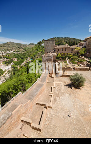 Granada cityscape visto da La Alhambra Palace. Foto Stock