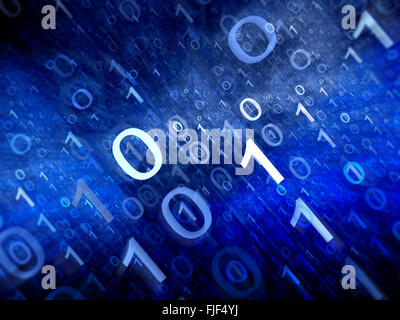 3D griglia di dati di grandi dimensioni, il codice binario generato dal computer sfondo astratto Foto Stock