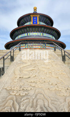 Il magnifico e colorato Tempio del Cielo (TianTan) era dove gli imperatori delle dinastie Ming e Qing dovrebbe offrire il sacrificio Foto Stock