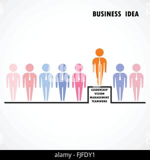 Imprenditore in piedi fuori dalla folla. Business idea e il concetto di leadership. Illustrazione Vettoriale Illustrazione Vettoriale