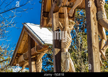 Monte Calvario Gesù Cristo sulla croce tra due ladri Foto Stock