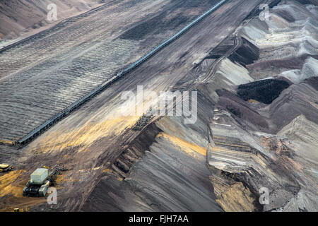 Superficie Garzweiler miniera di lignite e carbone marrone Foto Stock