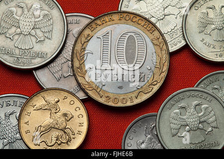 Monete di Russia. Il Russo 10 ruble moneta. Foto Stock