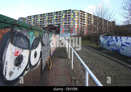 Park Hill Station wagon di alloggiamento nella città di Sheffield South Yorkshire England Regno Unito Foto Stock