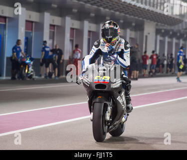 Doha in Qatar. 02Mar, 2016. Yonny Hernandez test del MotoGP è in corso sul Circuito Internazionale di Losail prima del round di apertura del 2016 FIM del Campionato del Mondo di MotoGP Credito: Tom Morgan/Alamy Live News Foto Stock