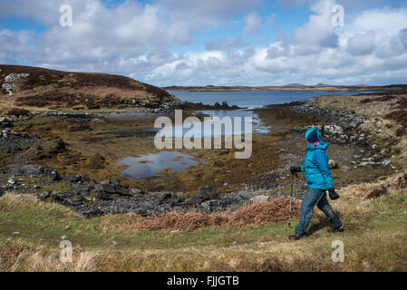 Passato a piedi Clachan Burrabhal su North Uist Foto Stock