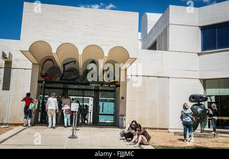 Joan Miro Fondazione Museo di arte moderno edificio nel quartiere di Montjuic; Barcelona, Spagna Foto Stock