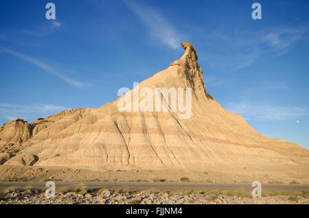Formazioni geologiche di Las Bardenas Reales desert, Navarra, Spagna. Foto Stock