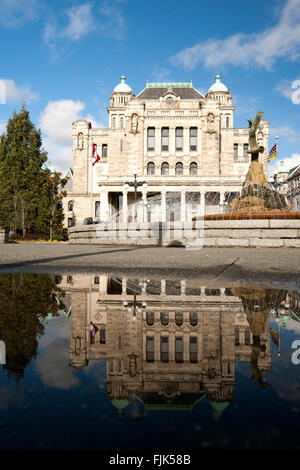 La British Columbia il Palazzo del Parlamento - Victoria, Isola di Vancouver, British Columbia, Canada Foto Stock