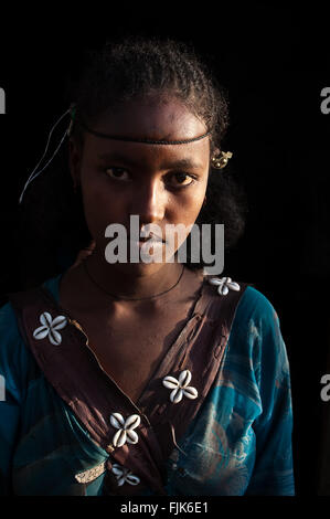 Giovane donna appartenente al popolo Agaw ( Etiopia) Foto Stock