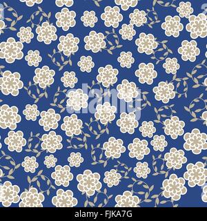 Vector floreali modello senza cuciture in colori vintage e seamless pattern in swatch menu. Seamless pattern può essere utilizzato per wallpap Illustrazione Vettoriale