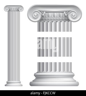 Una illustrazione di una classica greca o romana colonna ionica pilastro Foto Stock