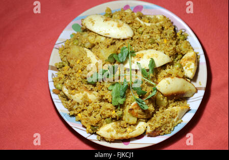 Stile Indiano uova, riso biryani Foto Stock