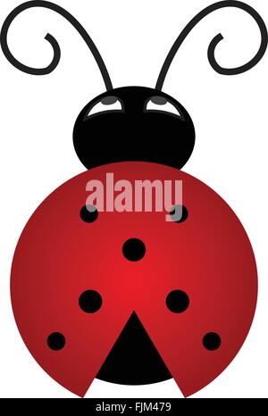 Ladybug illustrazione vettoriale. Piatta e semplice design. Illustrazione Vettoriale