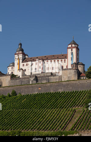 Geografia / viaggi, in Germania, in Baviera, Würzburg, castelli, Fortezza di Marienberg, vista esterna, Additional-Rights-Clearance-Info-Not-Available Foto Stock