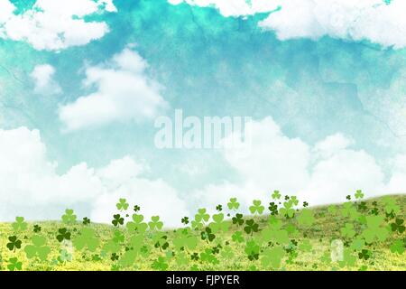 Tre trifogli foglia Foto Stock