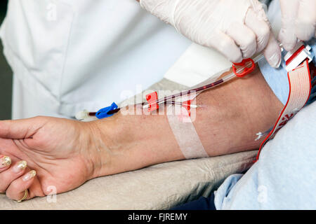 Dialisi in un ospedale Foto Stock