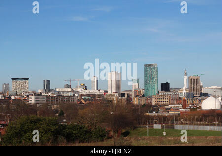 Parte di lo skyline del centro cittadino di Birmingham, UK. Foto Stock