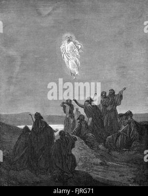 Ascensione di Gesù (Luca capitolo XXIV), illustrazione di Gustave Doré (1832 - 1883) Foto Stock